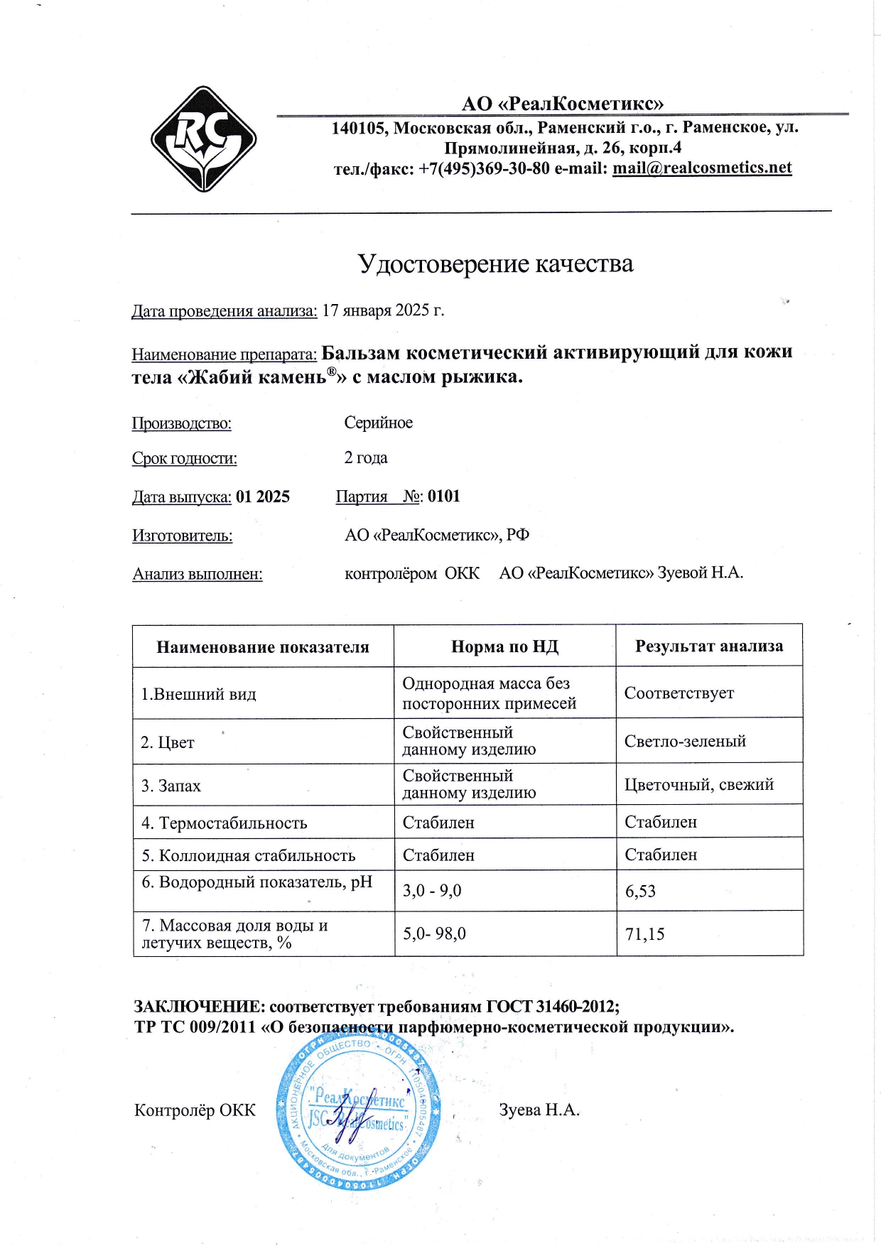 Паспорт №0120250101